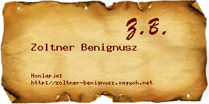 Zoltner Benignusz névjegykártya